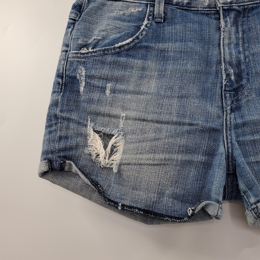 Wildfox Liv Boyfriend Short Distressed Jeans Blue - Picture 5 of 14